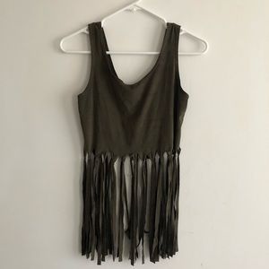 Olive green crop top